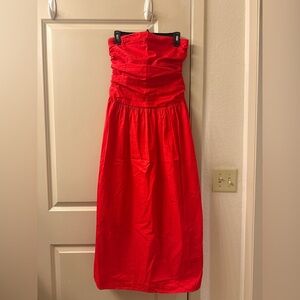 Red Strapless Summer Dress